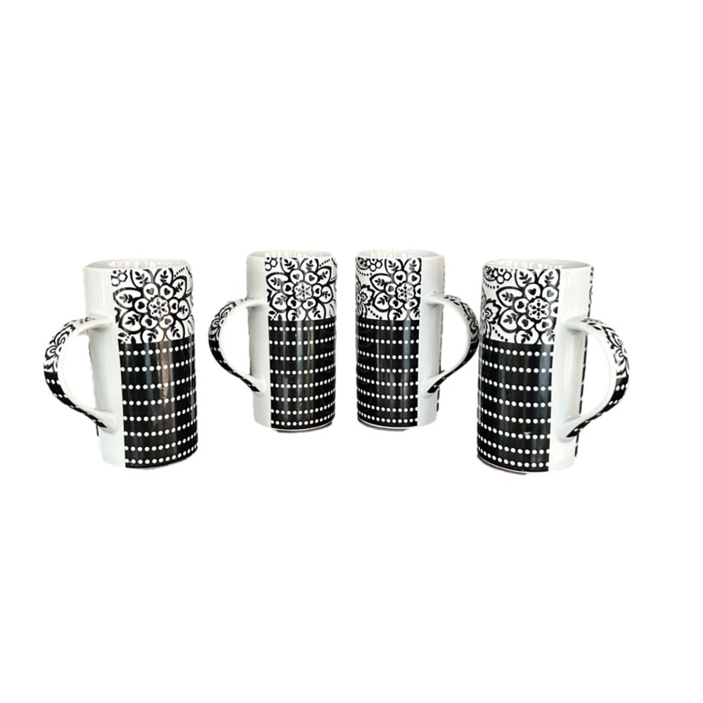 Abbott Black & White Design Steinway Set of 4 New